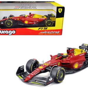 Ferrari F1-75 #16 Charles Leclerc “Giallo Modena” 2nd Place Formula One F1 Italian GP (2022) “Formula Racing” Series 1/18 Diecast Model Car by Bburago