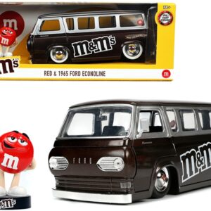 1965 Ford Econoline Bus Brown Metallic and Silver with Red M&M’s Diecast Figurine “Hollywood Rides” Series 1/24 Diecast Model Car by Jada