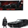 Batmobile Matt Black with Batman Diecast Figure “The Batman” (2022) Movie “DC Comics” 1/24 Diecast Model Car by Jada