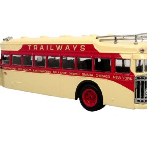 1935 Mack BK Coach Bus “Trailways” Beige and Red “Vintage Bus & Motorcoach Collection” Limited Edition to 504 pieces Worldwide 1/64 Diecast Model by Iconic Replicas