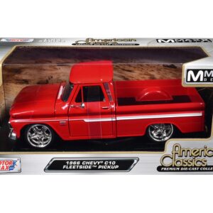 1966 Chevrolet C10 Fleetside Pickup Truck Red “Maxx Design” “American Classics” Series 1/24 Diecast Model Car by Motormax