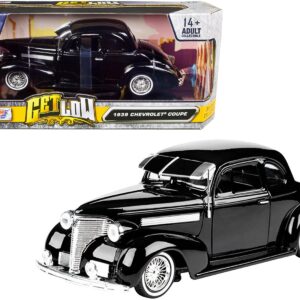 1939 Chevrolet Coupe Lowrider Black “Get Low” Series 1/24 Diecast Model Car by Motormax