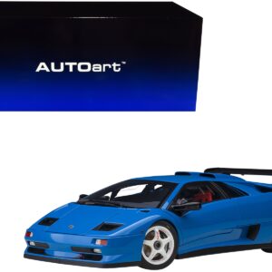 Lamborghini Diablo SV-R Blu Le Mans Blue 1/18 Model Car by Autoart