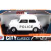 1961-1967 Morris Mini Cooper RHD (Right Hand Drive) “Police” White “City Classics” Series 1/18 Diecast Model Car by Motormax