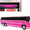 1980 MCI MC-9 Crusader II Intercity Coach Bus Pink “Allstate Charter Lines Inc.” “Vintage Bus & Motorcoach Collection” 1/87 (HO) Diecast Model by Iconic Replicas