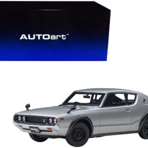 Nissan Skyline 2000GT-R (KPGC110) RHD (Right Hand Drive) Silver Metallic 1/18 Model Car by Autoart