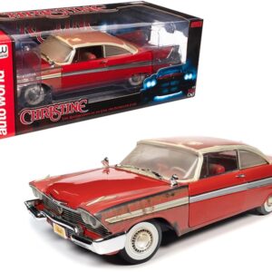 1958 Plymouth Fury Partially Restored Version “Christine” (1983) Movie 1/18 Diecast Model Car by Auto World