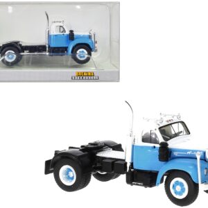 1953 B-61 Truck Tractor Light Blue and White 1/87 (HO) Scale Model Car by Brekina