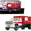 GMC 6500 Stake Truck White and Red 1/34 Diecast Model by First Gear