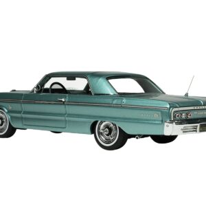 1964 Chevrolet Impala Azure Aqua Blue Metallic with Blue Interior Limited Edition to 200 pieces Worldwide 1/43 Model Car by Goldvarg Collection