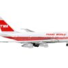 Boeing 747SP Commercial Aircraft “Trans World Airlines – Boston Express” White with Red Stripes 1/400 Diecast Model Airplane by GeminiJets