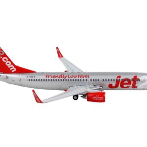 Boeing 737-800 Commercial Aircraft “Jet2.Com” Silver with Red Tail 1/400 Diecast Model Airplane by GeminiJets