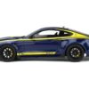 2021 Shelby Mustang Super Snake Coupe Blue Metallic with Yellow Stripes 1/18 Model Car by GT Spirit