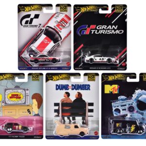 “Pop Culture 2024” 5 piece Set C “Premium Series” Diecast Model Cars by Hot Wheels