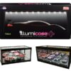 Black Collectible Display Show Case Illumicase+ with LED Lights and Mirror Base and Back for 1/64 1/43 1/32 1/24 1/18 Scale Models by Illumibox