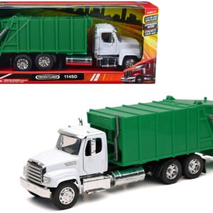 Freightliner 114SD Garbage Truck White and Green “Long Haul Trucker” Series 1/32 Diecast...