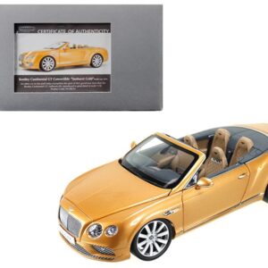 2016 Bentley Continental GT Convertible LHD Sunburst Gold 1/18 Diecast Model Car by Paragon