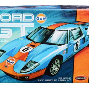 Skill 2 Snap Model Kit 2006 Ford GT “Gulf Oil” 1/25 Scale Model by Polar Lights