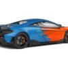 2019 McLaren 600LT Blue Metallic and Orange “Formula One Team Tribute” Livery 1/18 Diecast Model Car by Solido