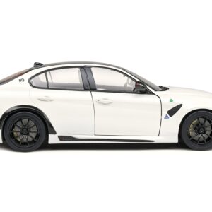 2022 Alfa Romeo Guilia GTA Blanco Trofeo White Metallic with Carbon Top 1/18 Diecast Model Car by Solido