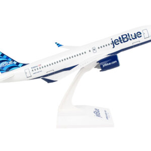 Airbus A220-300 Commercial Aircraft with Landing Gear “JetBlue Airways” (N3044J) White with Blue Tail (Snap-Fit) 1/100 Plastic Model by Skymarks