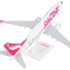 Boeing 737 MAX 8 Commercial Aircraft “Swoop” (C-GORP) White with Pink Tail (Snap-Fit) 1/130 Plastic Model by Skymarks