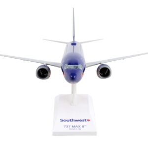 Boeing 737 MAX 8 Commercial Aircraft “Southwest Airlines” (N872CB) Blue with Red and Orange Stripes (Snap-Fit) 1/130 Plastic Model by Skymarks