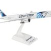 Boeing 777-300 Commercial Aircraft with Landing Gear “EgyptAir” (SU-GDL) White with Blue Tail (Snap-Fit) 1/200 Plastic Model by Skymarks