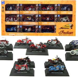 “Indian Motorcycle” Set of 11 pieces 1/32 Diecast Motorcycle Models by New Ray