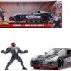 2008 Dodge Viper SRT10 Dark Gray with Venom Diecast Figurine “Spider-Man” “Marvel” Series 1/24 Diecast Model Car by Jada