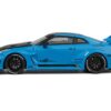 Nissan 35GT-RR “LB-Silhouette Works GT” RHD (Right Hand Drive) Blue with Carbon Hood and Black Top with Extra Wheels 1/64 Diecast Model Car by CM Models