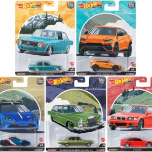 “Auto Strasse” 5 piece Set “Car Culture” Series Diecast Model Cars by Hot Wheels