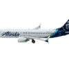 Boeing 737 MAX 8 Commercial Aircraft “Alaska Airlines” (N801AK) White with Blue Tail 1/400 Diecast Model Airplane by GeminiJets