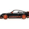 2007 Porsche 911 GT3 RS Black with Orange Stripes 1/18 Diecast Model Car by Minichamps