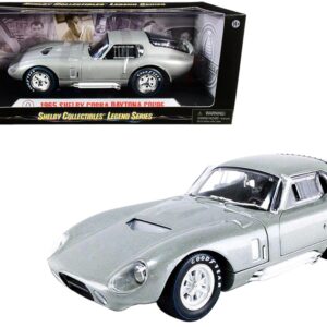 1965 Shelby Cobra Daytona Coupe Silver Metallic 1/18 Diecast Model Car by Shelby Collectibles