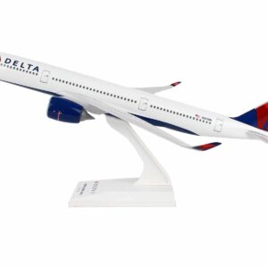 Airbus A350 Commercial Aircraft “Delta Air Lines” (N501DN) White with Red and Blue Tail (Snap-Fit) 1/200 Plastic Model by Skymarks