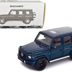 2020 Mercedes-Benz AMG G-Class Blue Metallic with Sunroof 1/18 Diecast Model Car by Minichamps