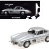 1955 Mercedes Benz 300 SL (W198) Silver Limited Edition to 600 pieces Worldwide 1/18 Diecast Model Car by Minichamps