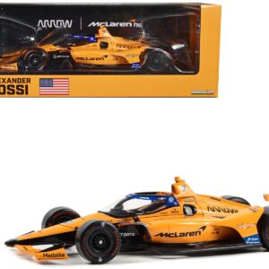 Dallara IndyCar #7 Alexander Rossi “McLaren” Arrow McLaren “60th Anniversary Triple Crown Accolade Indianapolis 500 Livery” “NTT IndyCar Series” (2023) 1/18 Diecast Model Car by Greenlight