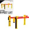 Adjustable Four Post Lift “MOPAR” Black and Yellow for 1/18 Scale Diecast Model Cars by Greenlight