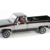 1986 Chevrolet K10 Silverado Pickup Truck Midnight Black and Steel Gray Metallic with Red Interior 1/18 Diecast Model Car by Greenlight