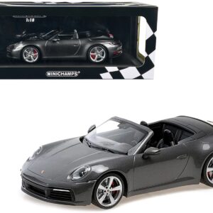 2019 Porsche 911 Carrera 4S Cabriolet Dark Gray Metallic Limited Edition to 504 pieces Worldwide 1/18 Diecast Model Car by Minichamps