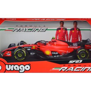 Ferrari SF-23 #55 Carlos Sainz Formula One F1 World Championship (2023) “Formula Racing” Series 1/18 Diecast Model Car by Bburago