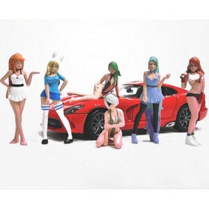 “Cosplay Girls” 6 piece Figure Set for 1/18 Scale Models by American Diorama