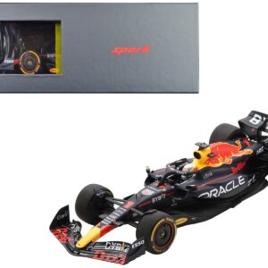 Red Bull Racing RB18 #1 Max Verstappen “Oracle” Winner Formula One F1 Belgian GP (2022) with Acrylic Display Case 1/18 Model Car by Spark