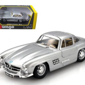 1954 Mercedes Benz 300 SL Gullwing Silver 1/24 Diecast Model Car by Bburago