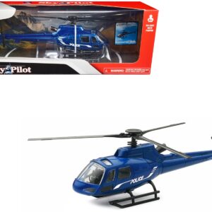 Eurocopter AS350 Helicopter Blue Metallic “Police” “Sky Pilot” Series 1/43 Diecast Model by New Ray