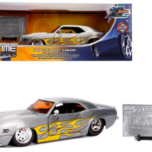 1969 Chevrolet Camaro Raw Metal with Yellow Flames “Bigtime Muscle” “Jada 20th Anniversary” 1/24 Diecast Model Car by Jada