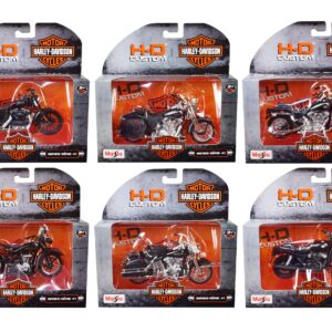 Harley-Davidson Motorcycles 6 piece Set Series 41 1/18 Diecast Models by Maisto