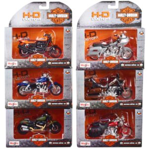 Harley-Davidson Motorcycles 6 piece Set Series 42 1/18 Diecast Motorcycle Models by Maisto